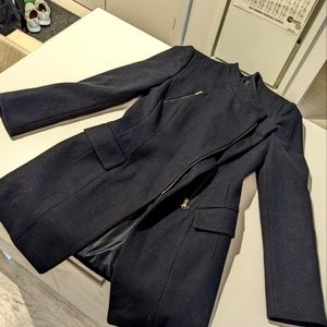 Wool blend Korean navy peacoat